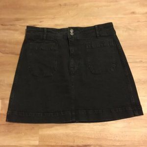 Madewell A-Line Denim Mini Skirt in Black Frost